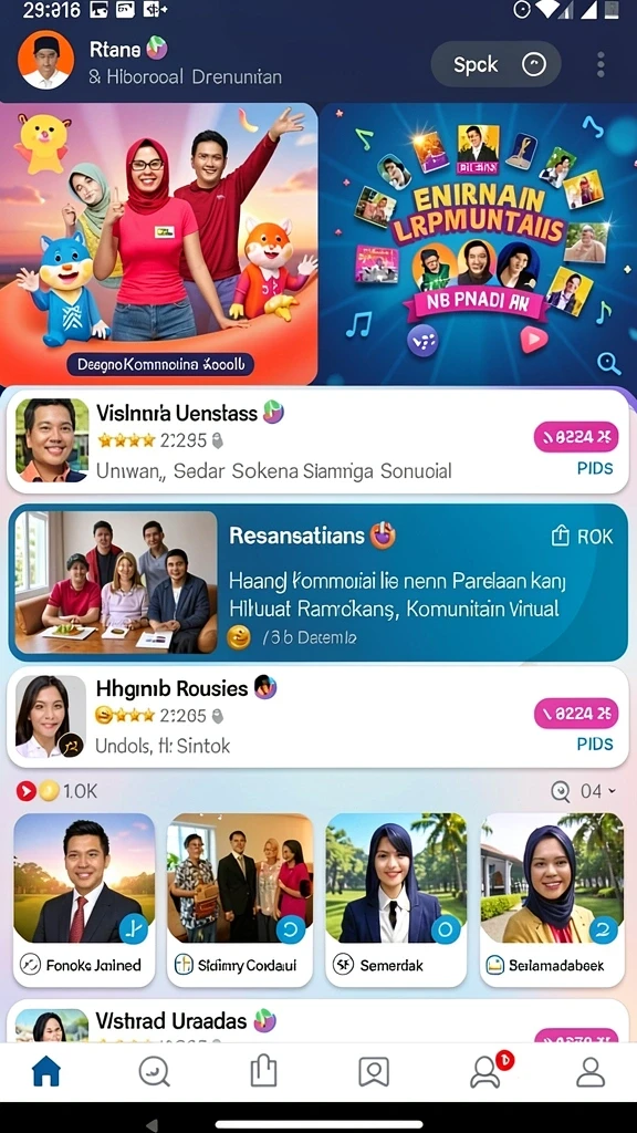 Komunitas aktif yang saling mendukung.