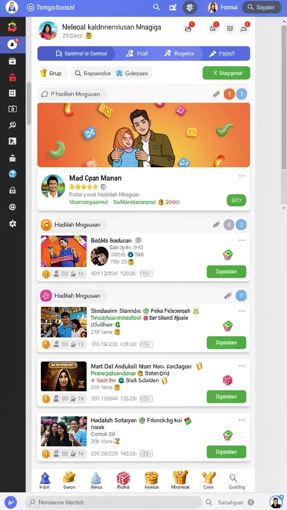 Screenshot memperlihatkan fitur tantangan tim yang baru.