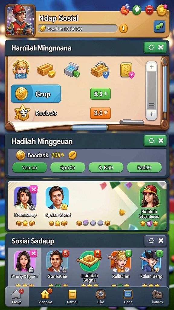 Fitur interaksi sosial yang menyenangkan.