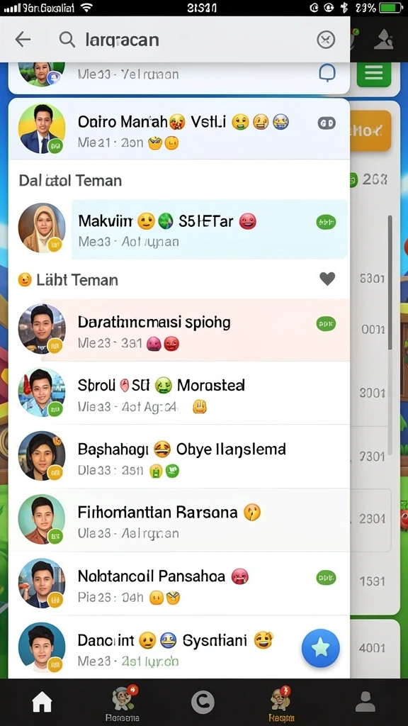 Lingkungan permainan yang indah dan detail.