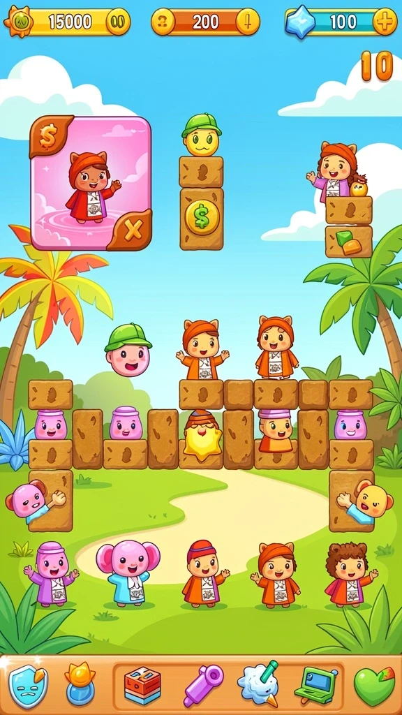 Screenshot menampilkan grafis karakter yang menawan.