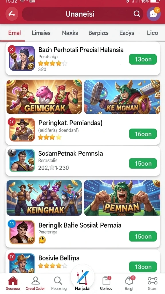 Tampilan menu utama yang menarik dan intuitif.